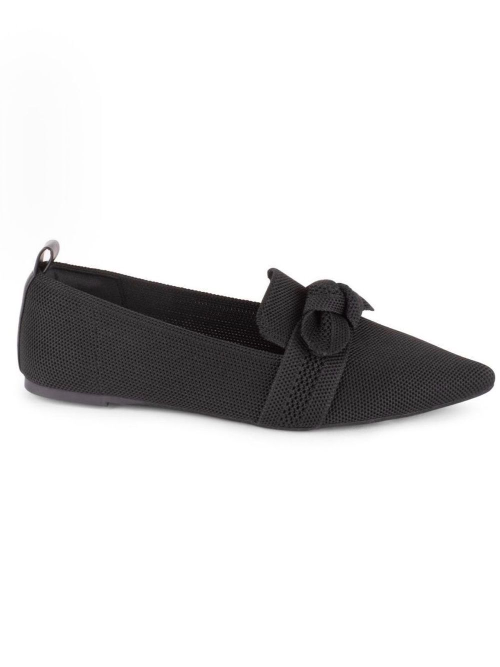 Tahari Black Pointed Knot-Accent Flats